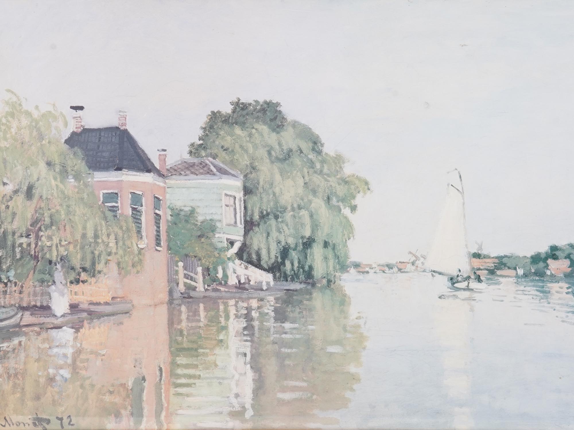 HOUSES ON THE ACHTERZAAN LITHOGRAPH CLAUDE MONET PIC-1